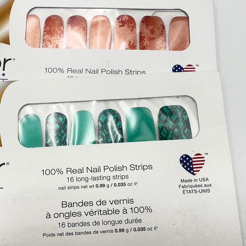 NEW -COLOR STREET Nail Strips Set Of 2 ALL WILD UP JUST A GLEAMER- Copper n Teal